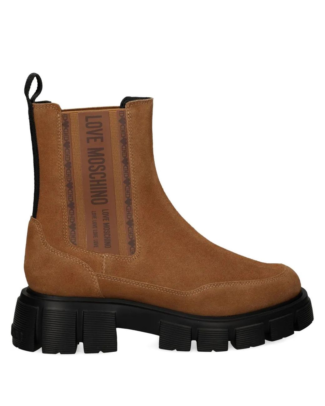 Love Moschino Brown Logo-Print Boots