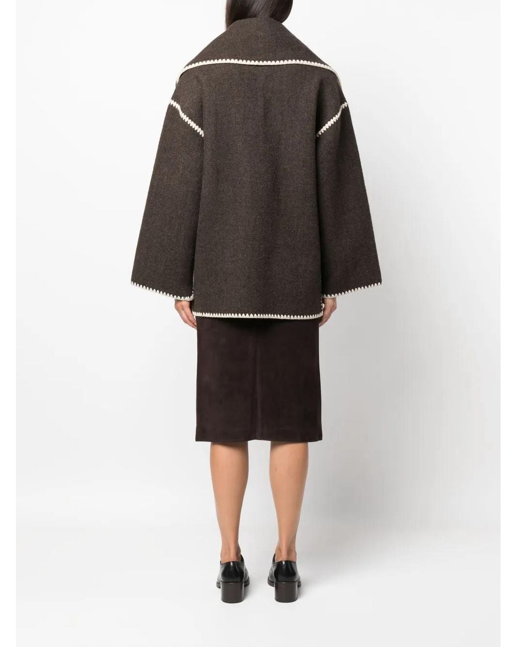 Totême Brown Embroidered Scarf Jacket