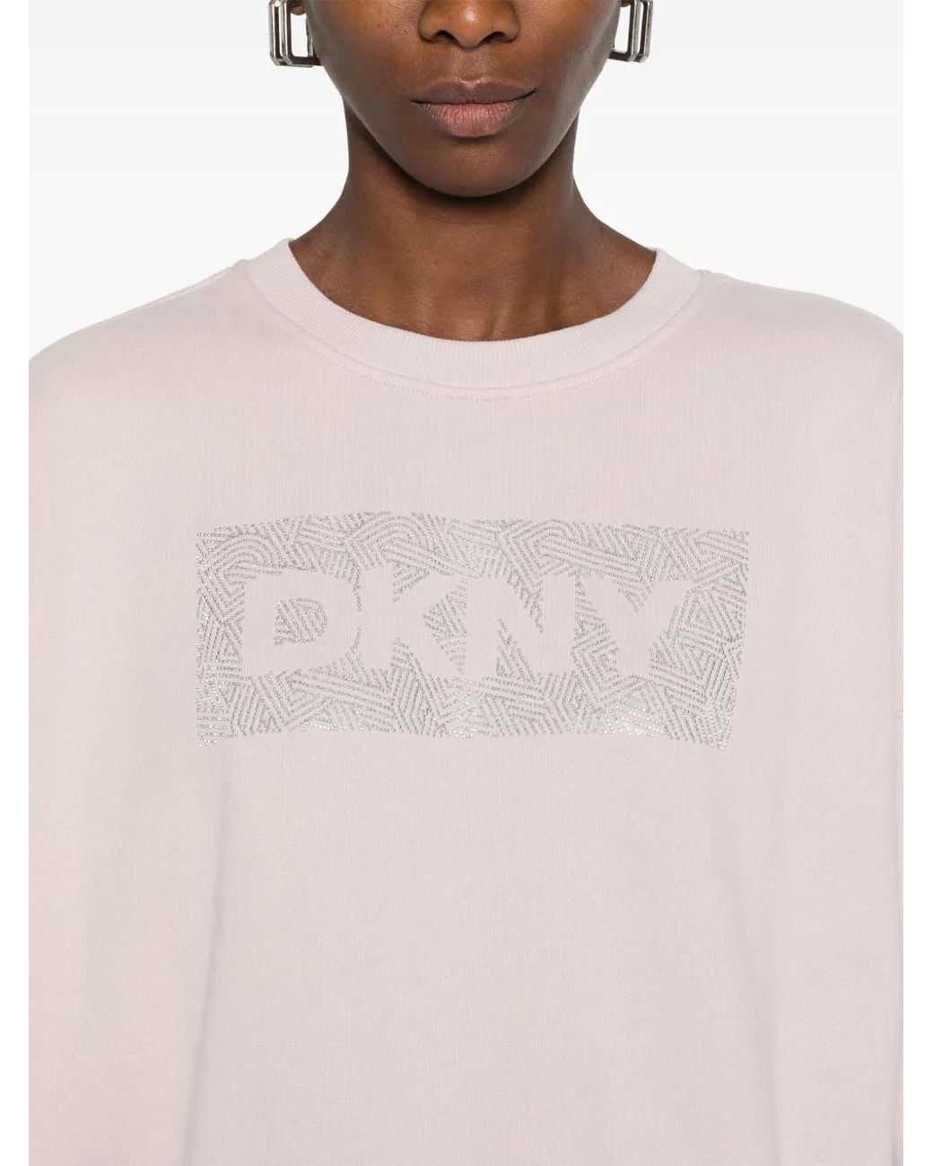 DKNY Pink Logo-Embellished Sweatshirt