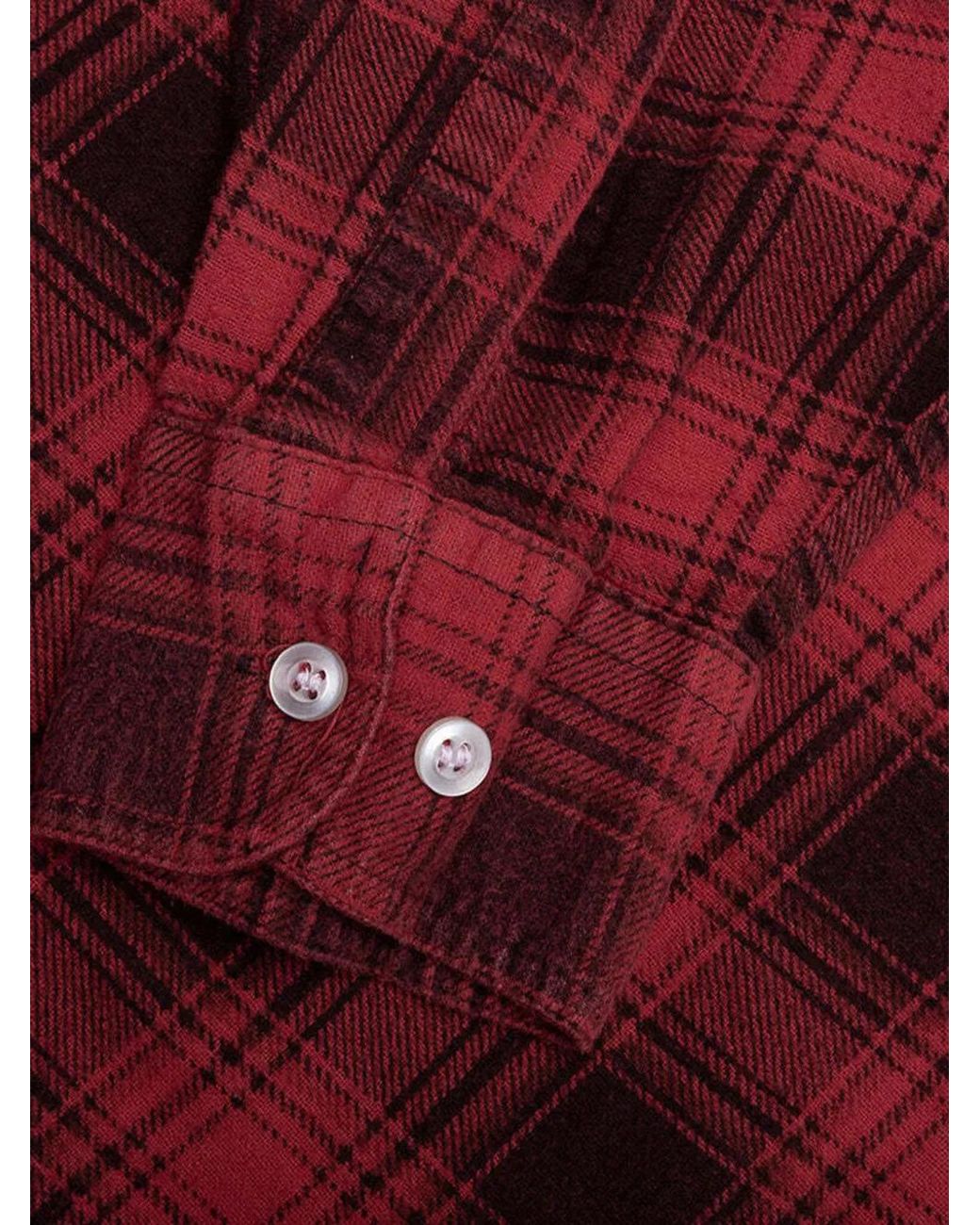 Needles Red Ribbon Over Dye Flannel Shirt for men