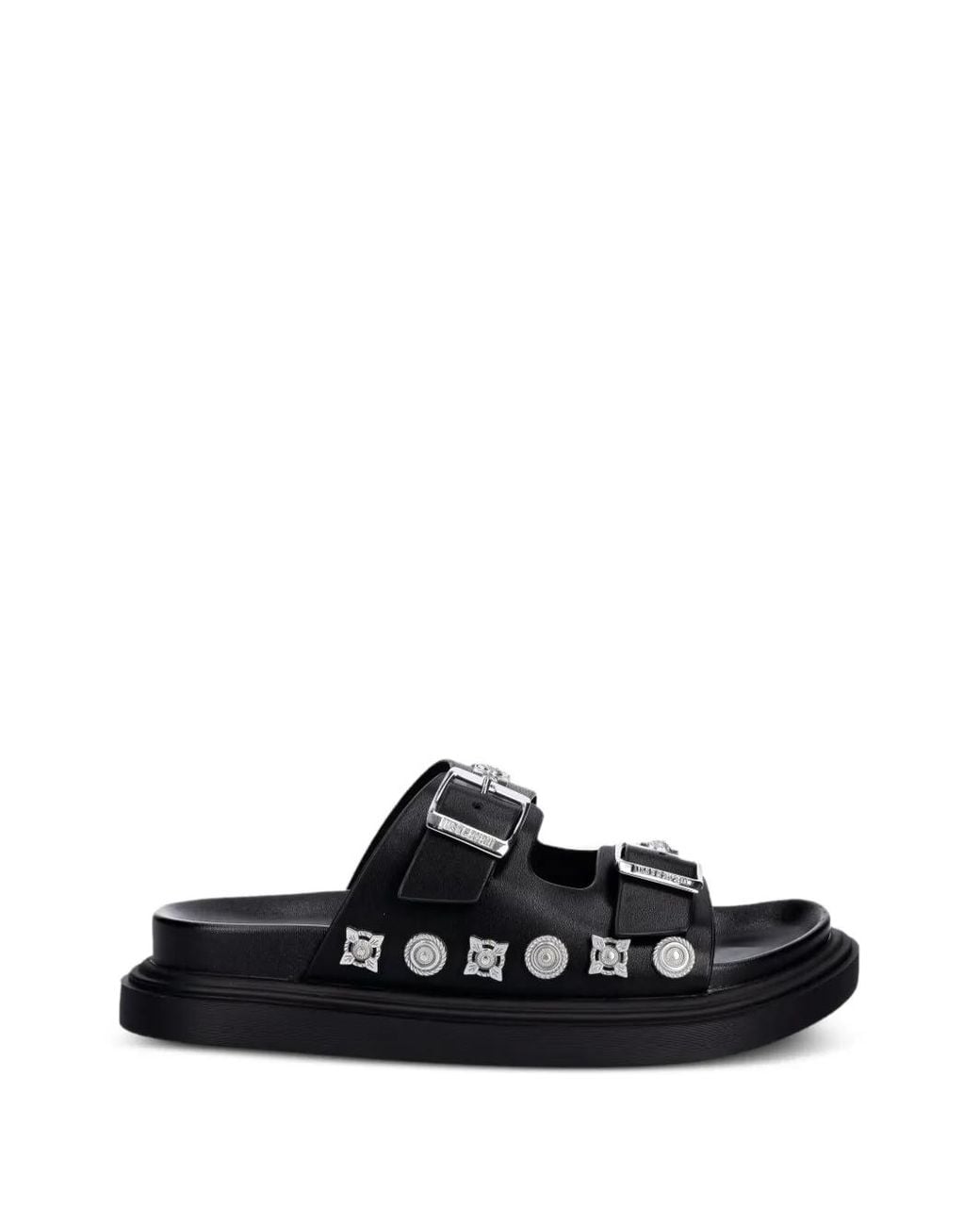 Just Cavalli Black Stud-Embellished Buckle-Fastening Sandals