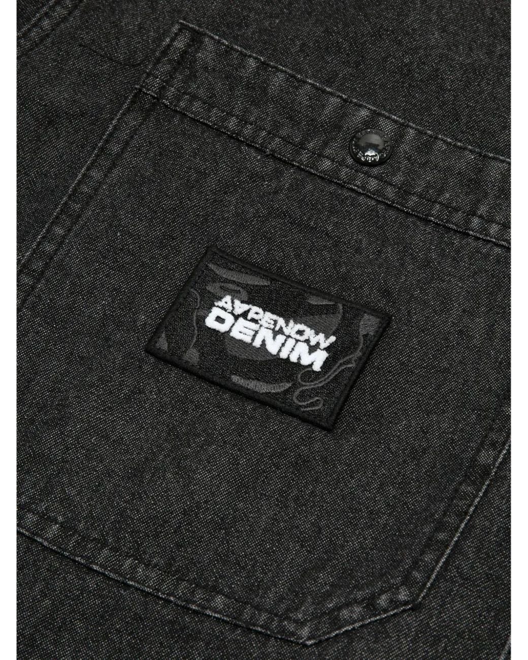 Aape By A Bathing Ape Black Logo-Patch Shirt for men