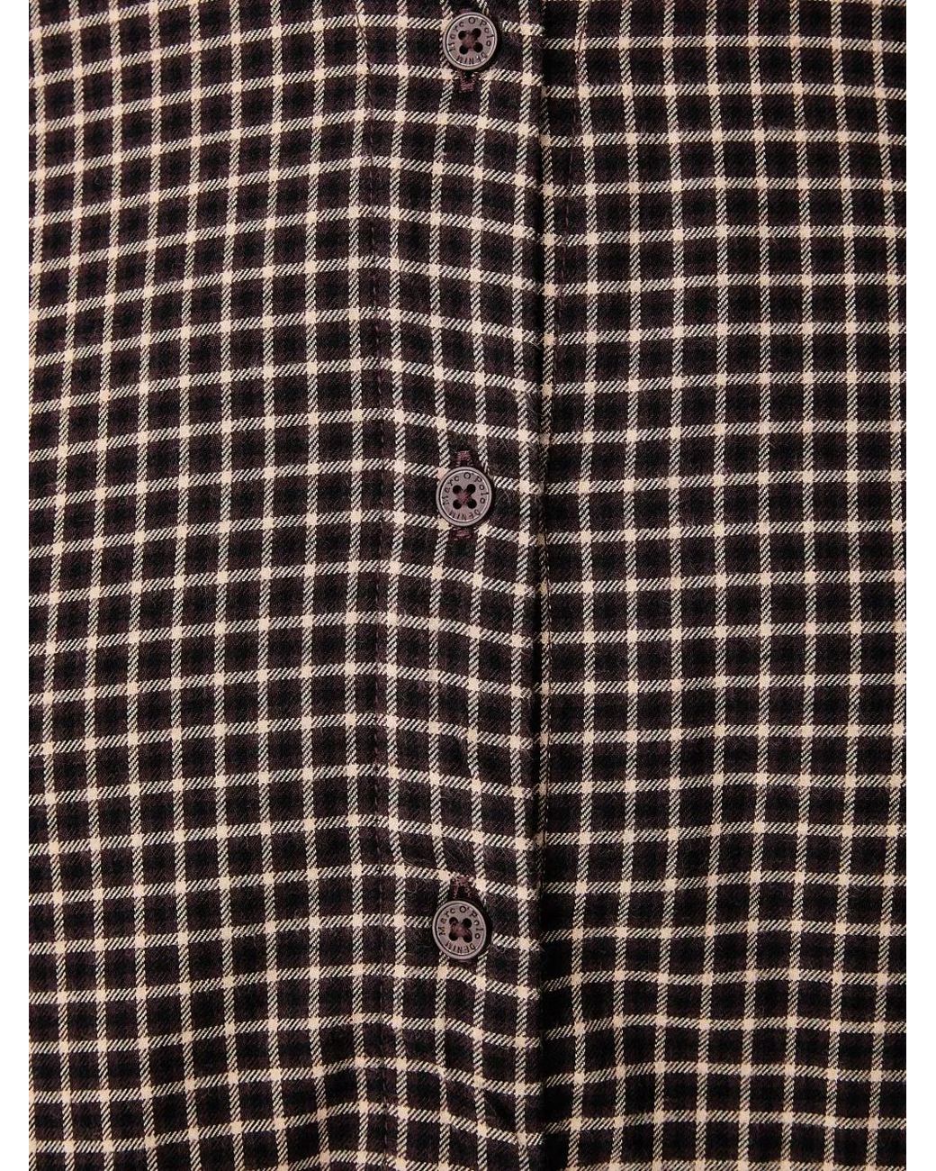 Marc O' Polo Black Check-Print Smocked Mini Dress