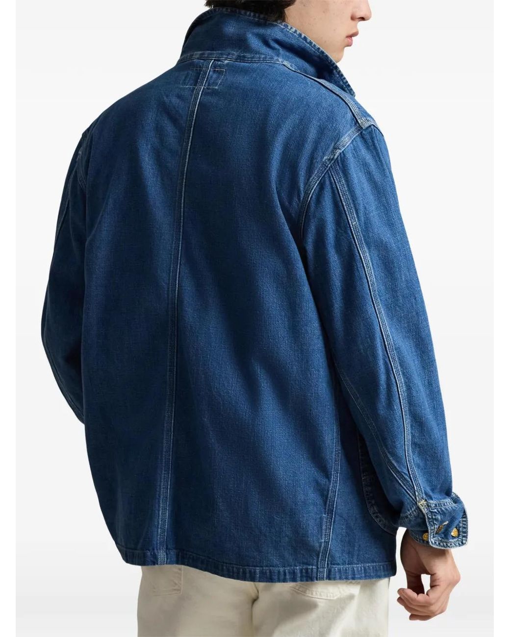 Polo Ralph Lauren Blue Waldron Logo-Patch Denim Jacket for men