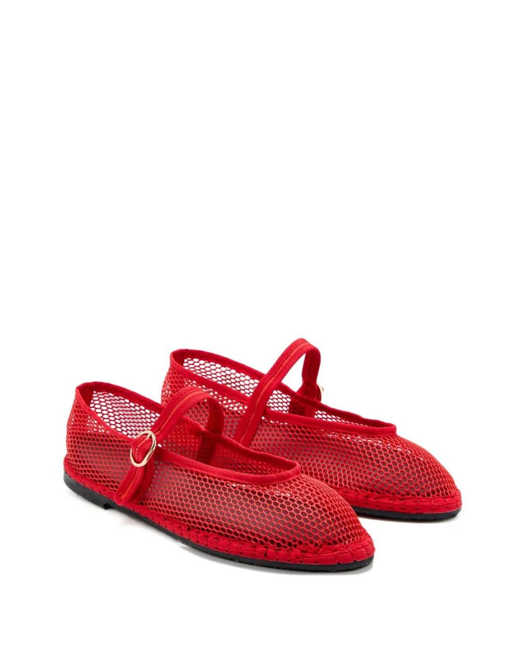 Flabelus Red Isabella Mesh Strap Espadrilles