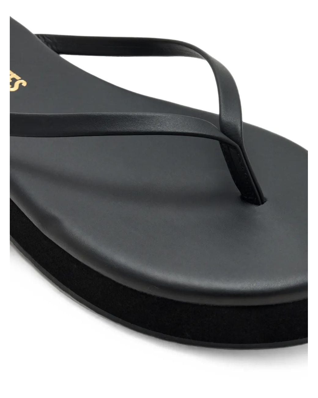 TKEES Black Lily Flat Sandals