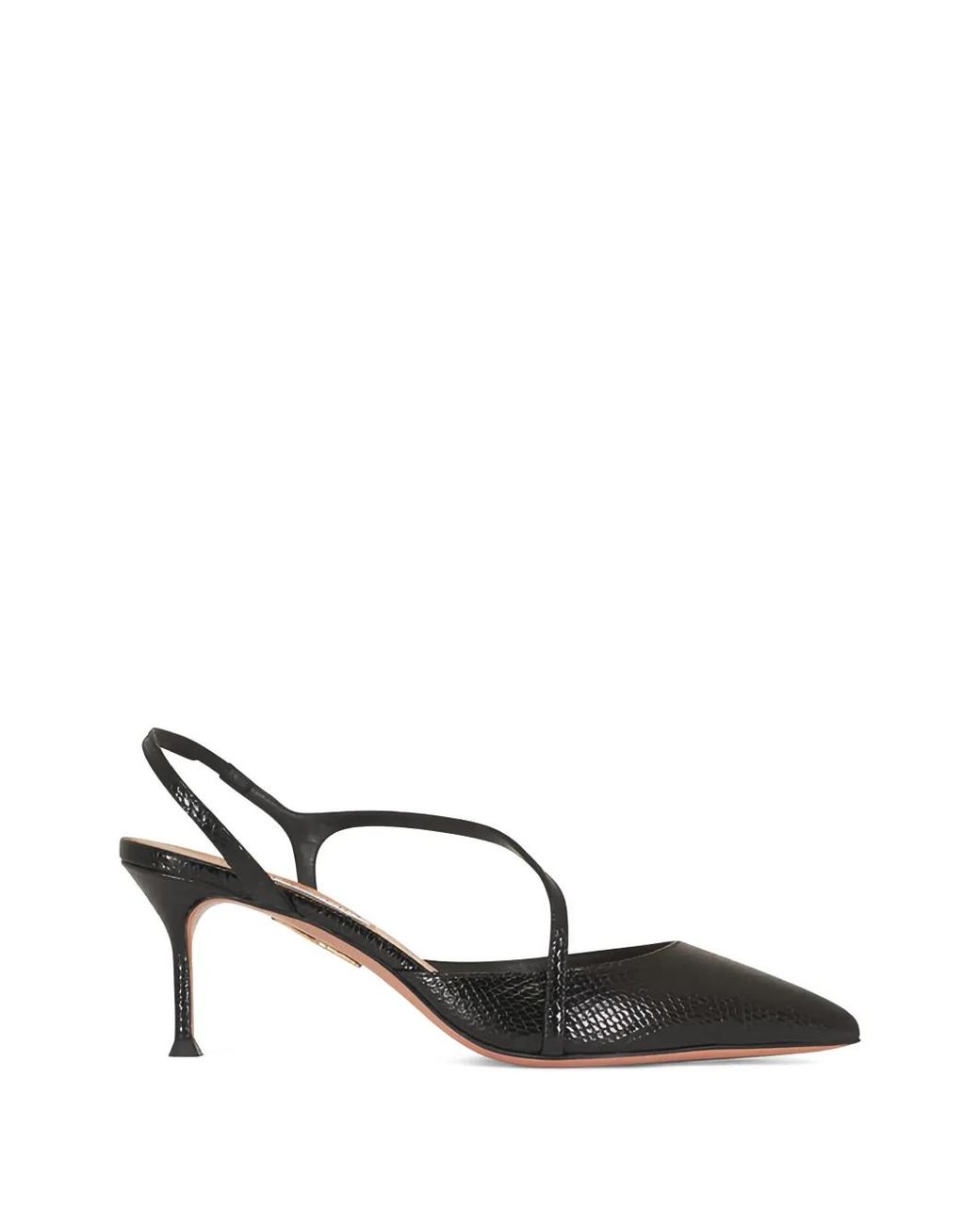 Aquazzura Black Snake-Effect Slingback Pumps