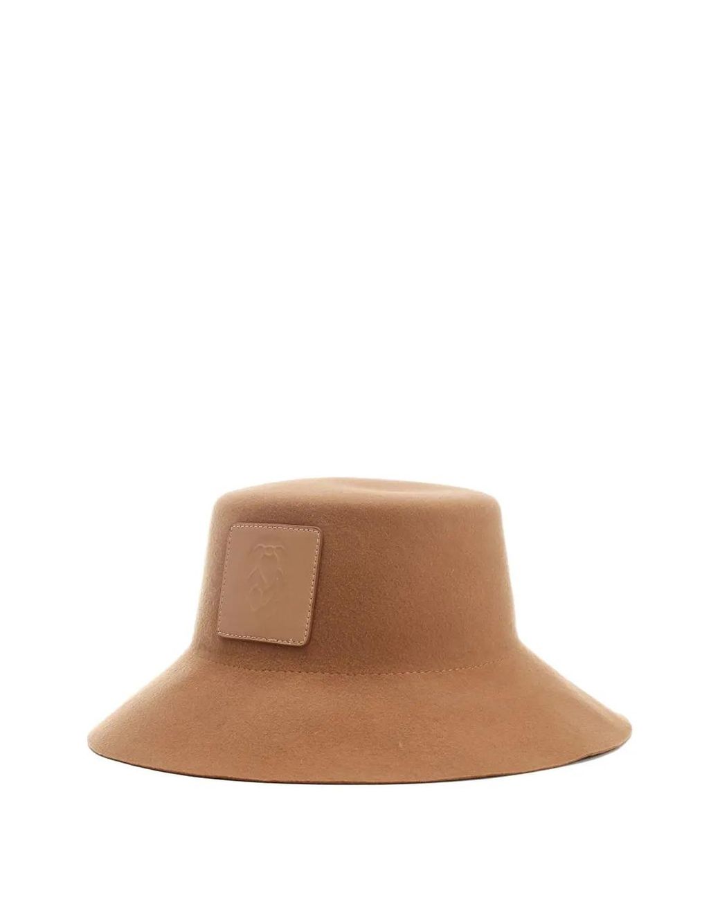 Helen Kaminski Brown Logo-Patch Wool-Felt Hat
