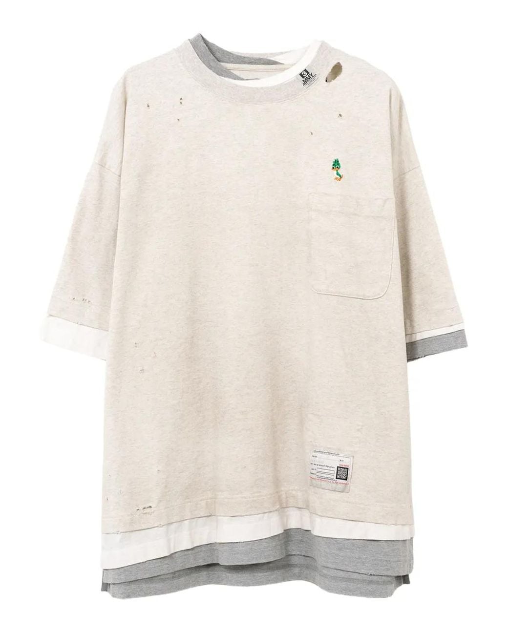 Maison Mihara Yasuhiro Natural Triple Layered Tee for men