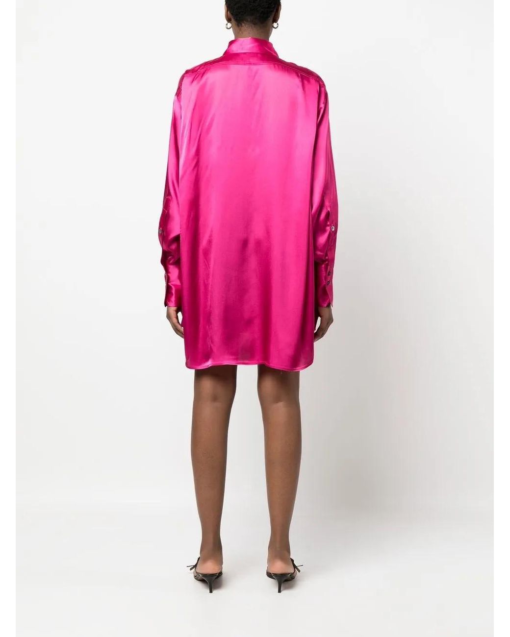 Blanca Vita Pink Oversized Mini Shirtdress