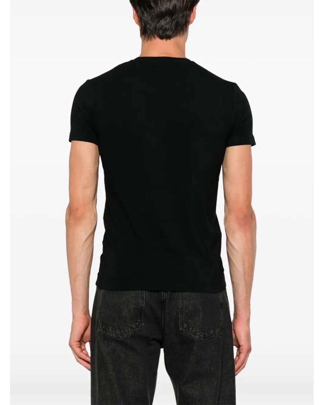 Dondup Black Logo-Print Cotton T-Shirt for men