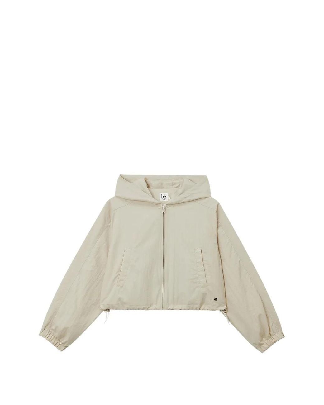 B+ AB Natural Zip-Up Hooded Jacket