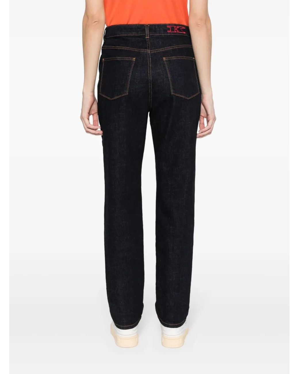 Kiton Black High-Rise Cotton Jeans