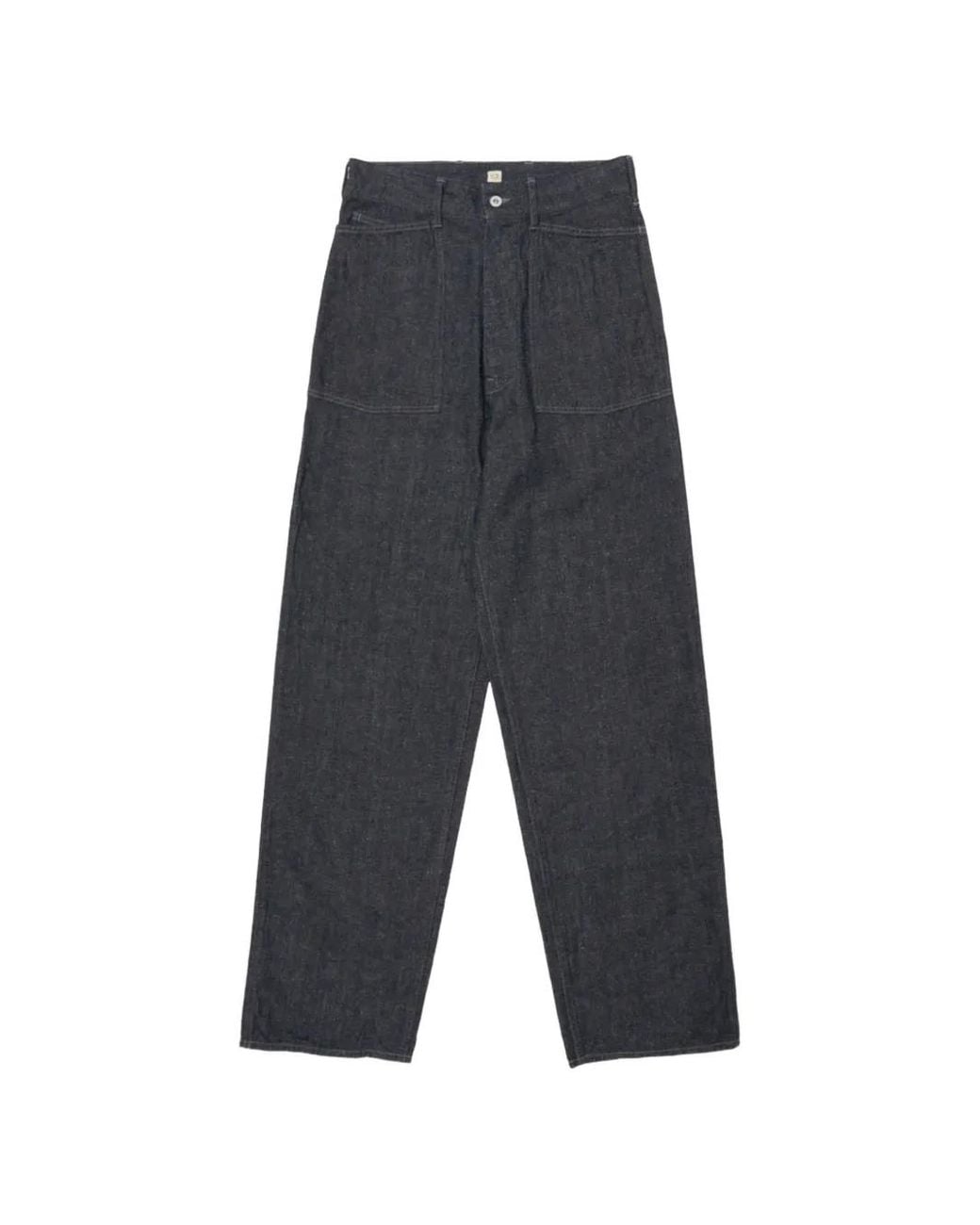 TAIGA TAKAHASHI Gray Cinch-Strap Patch-Pocket Jeans for men