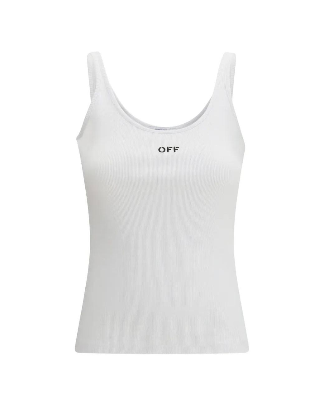 Off-White c/o Virgil Abloh White Off Stamp Logo-Embroidered Top