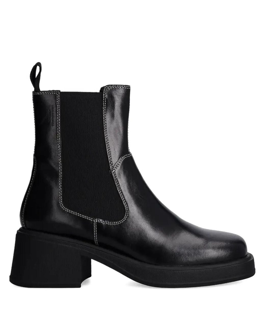 Vagabond Black Dorah Stretch Panel Block Heel Boots