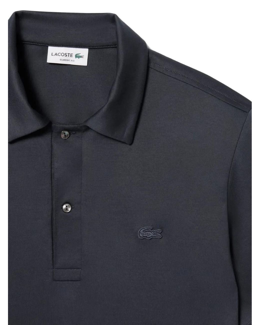 Lacoste Blue Paris Classic Fit Open Neck Embroidered Polo for men