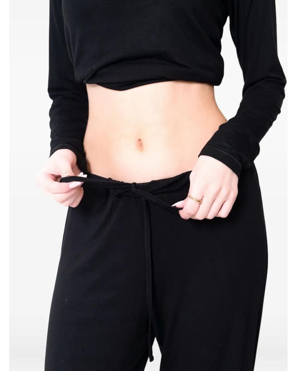On/Off Essentials Black Drawstring Loungeware Trousers