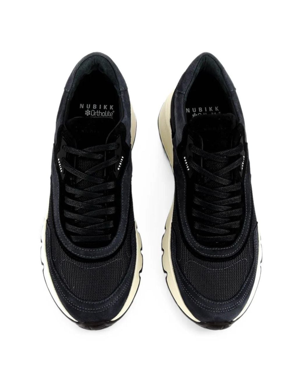 Nubikk Black Luca Noa Round-Toe Low-Top Sneakers for men