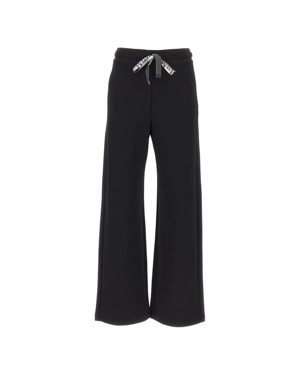 Max Mara Black Drawstring Wide-Leg Track Pants