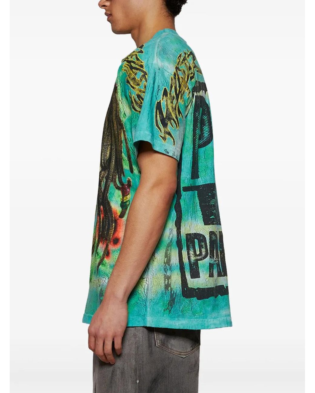 HELLSTAR Green Graphic-Print T-Shirt for men
