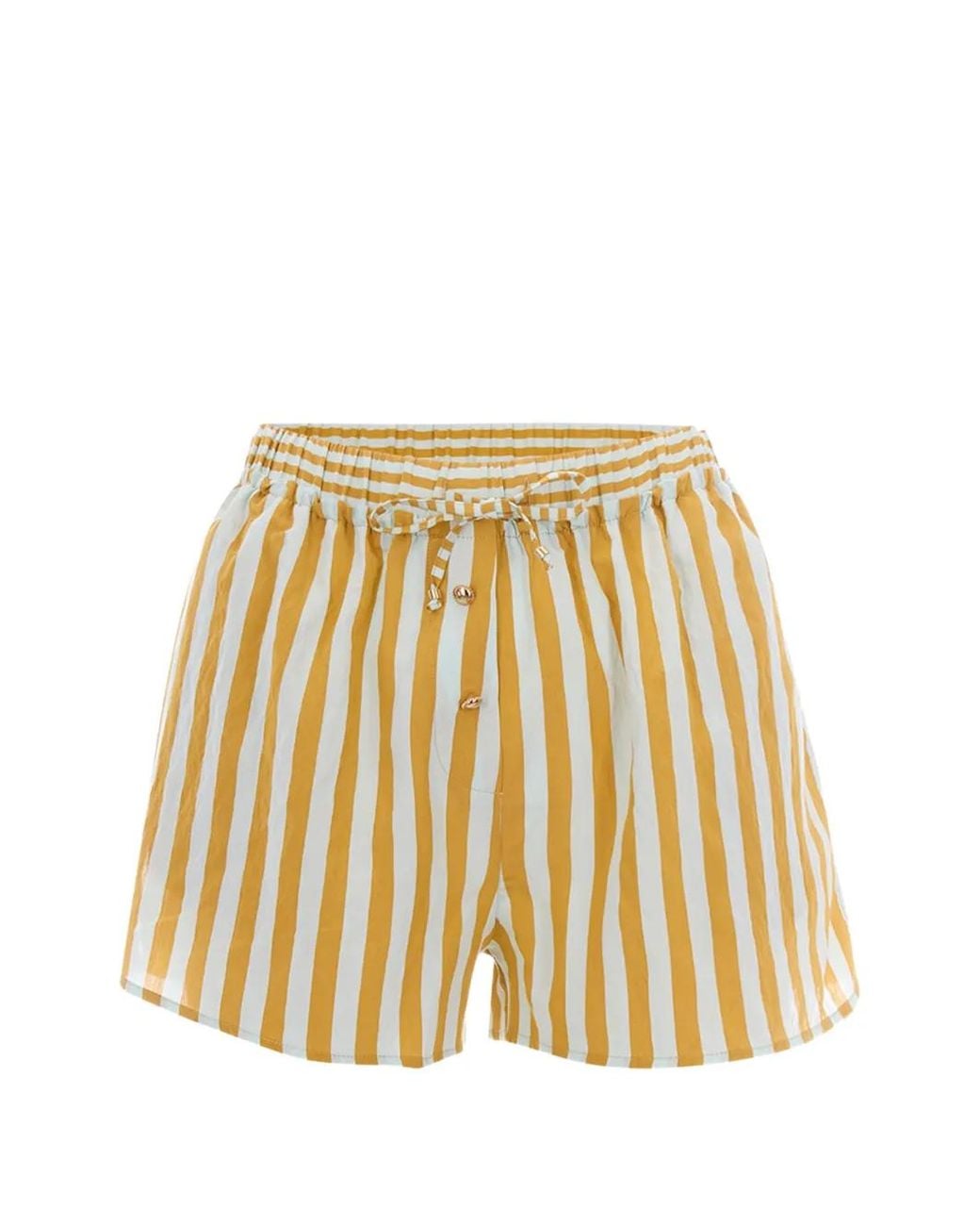 Sessun Metallic Agde Striped-Pattern Drawstring Shorts