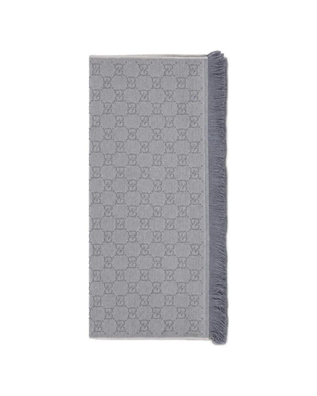 Sciarpa Gg Supreme Con Frange di Gucci in Gray