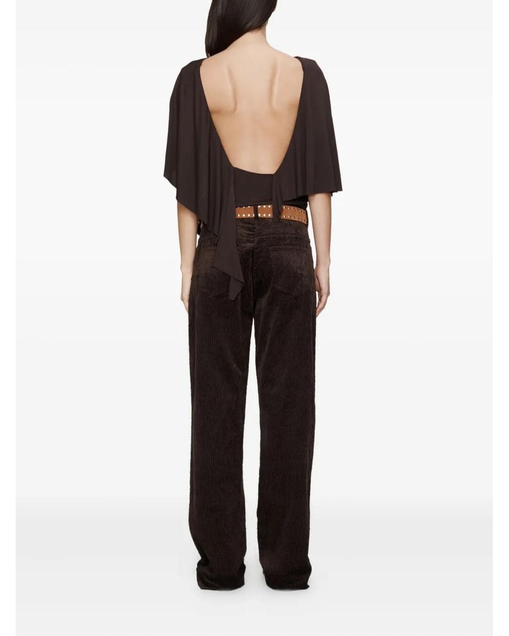 Christopher Esber Black Fluted Jersey Top