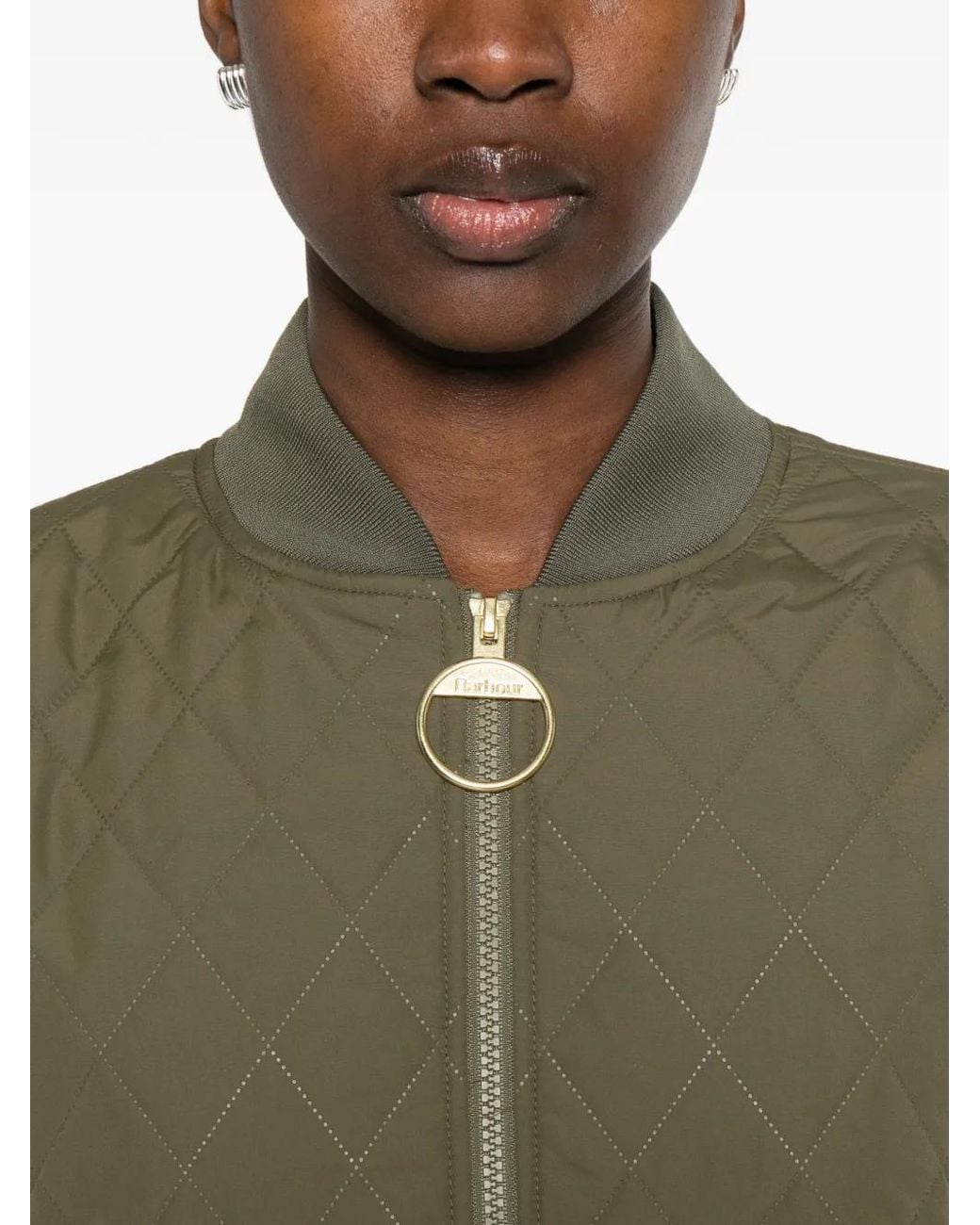 Barbour Green Quilted Zip-Fastening Jacket