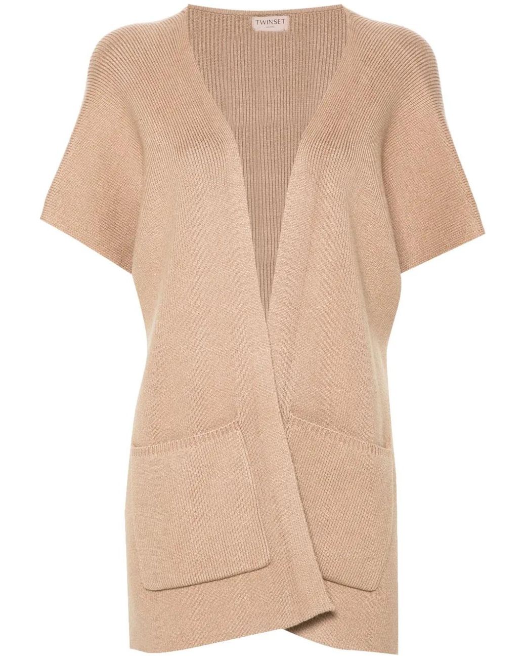 Twinset Natural Logo-Embroidered Poncho
