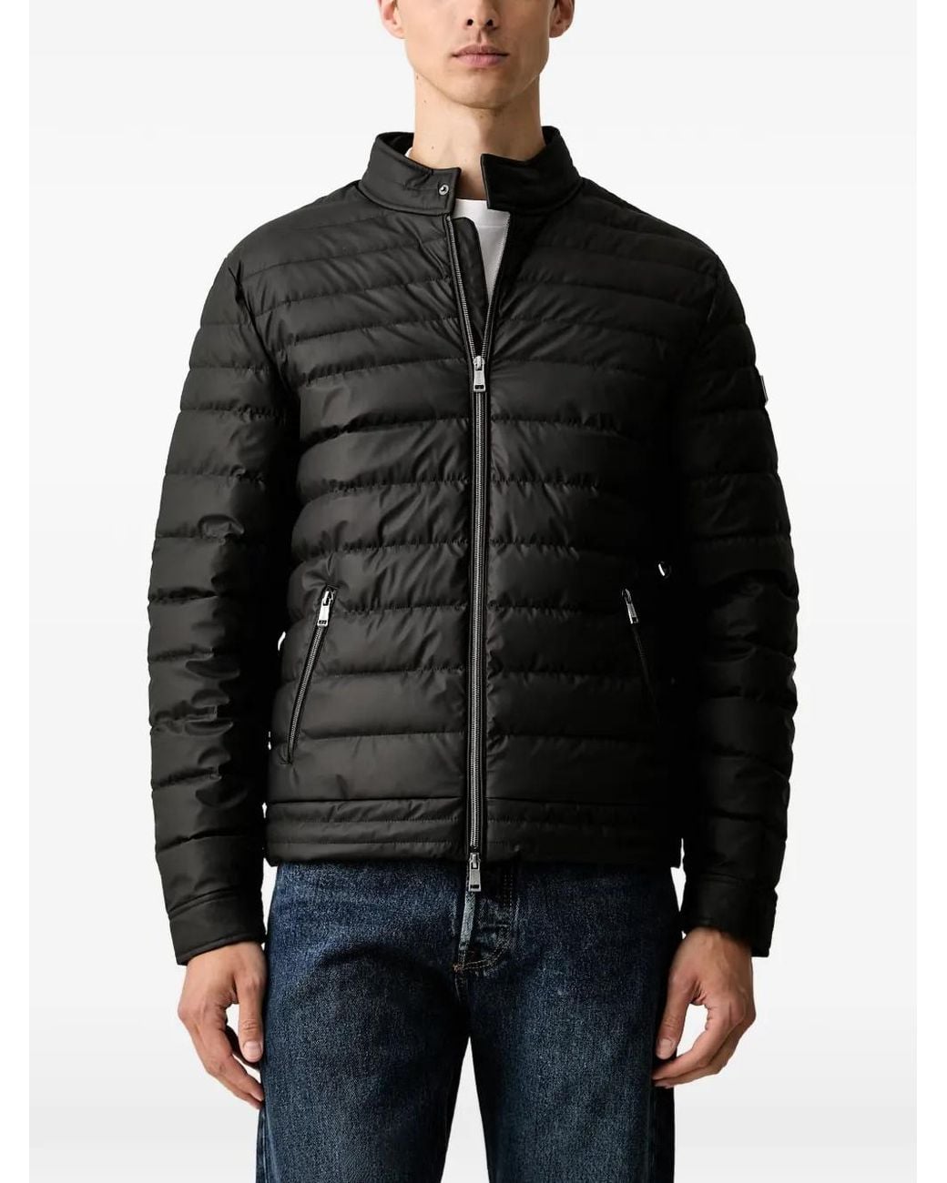 Guess Black Quilted High-Neck Jacket for men