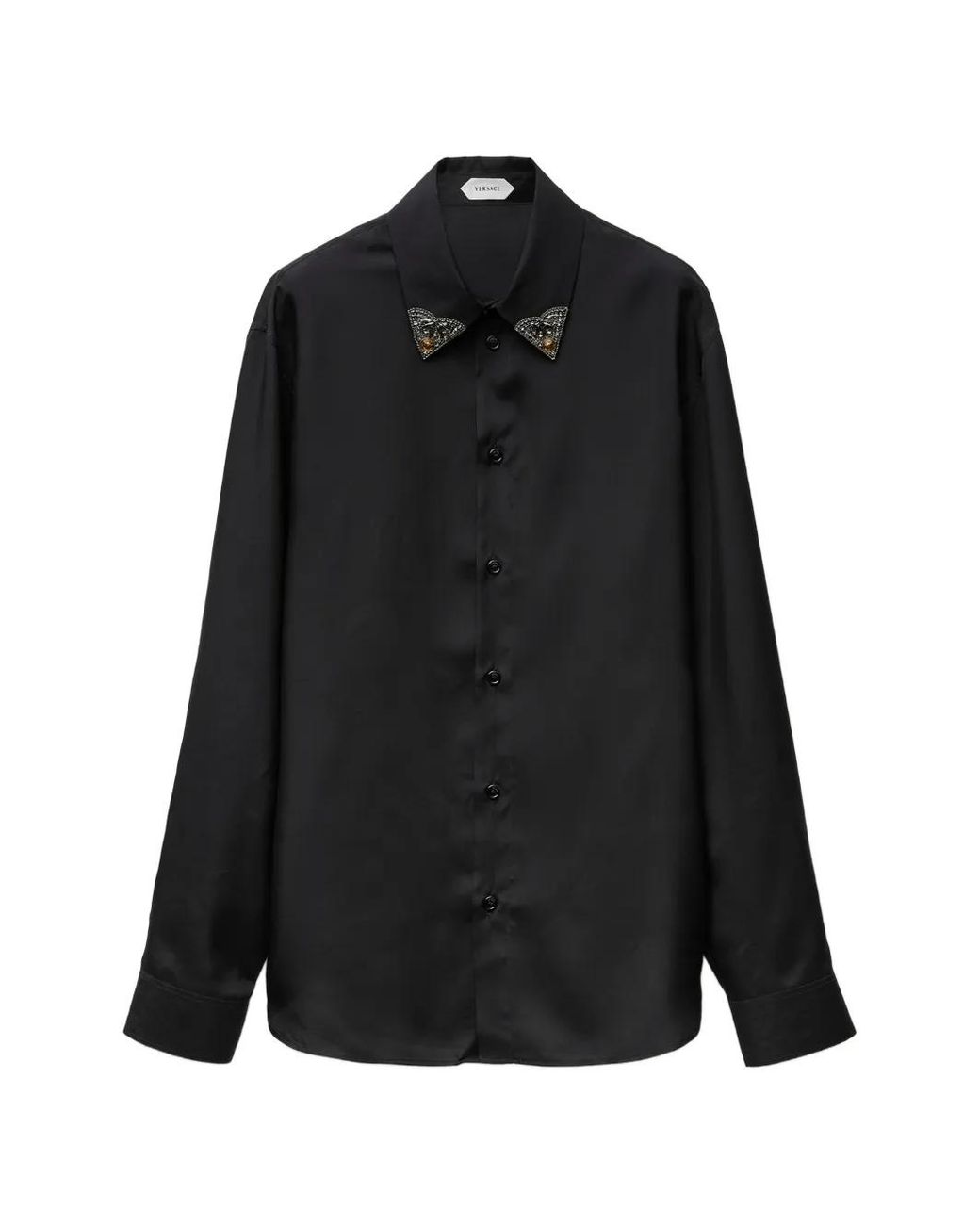 Versace Black Silk-Poplin Regular Shirt for men