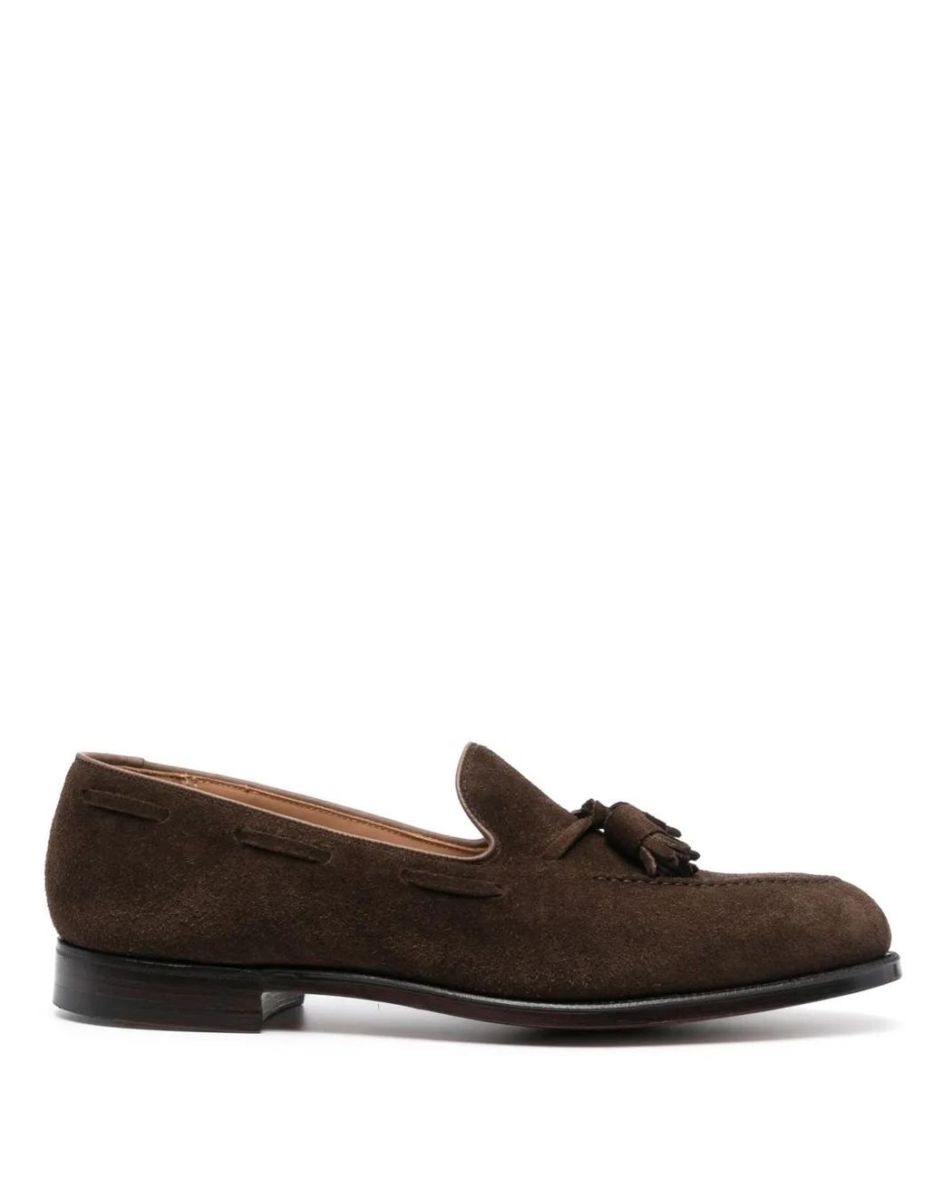 Crockett and Jones Brown Cavendish 30Mm Suede Loafers for men