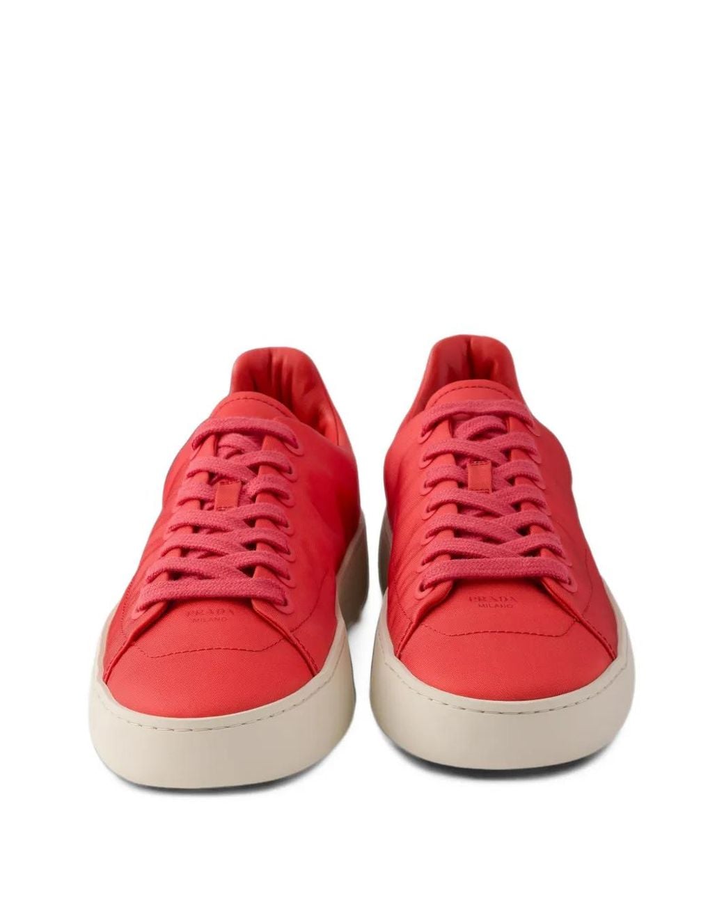 Prada Red Court Re-Nylon Sneakers