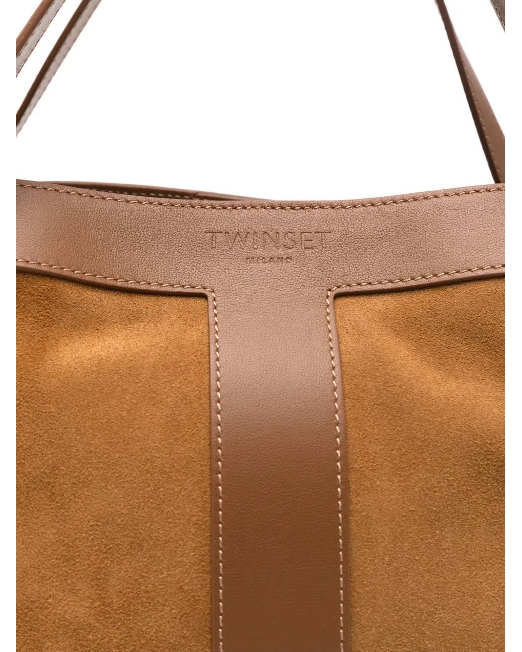 Twinset Brown Duffle Panelled Tote Bag