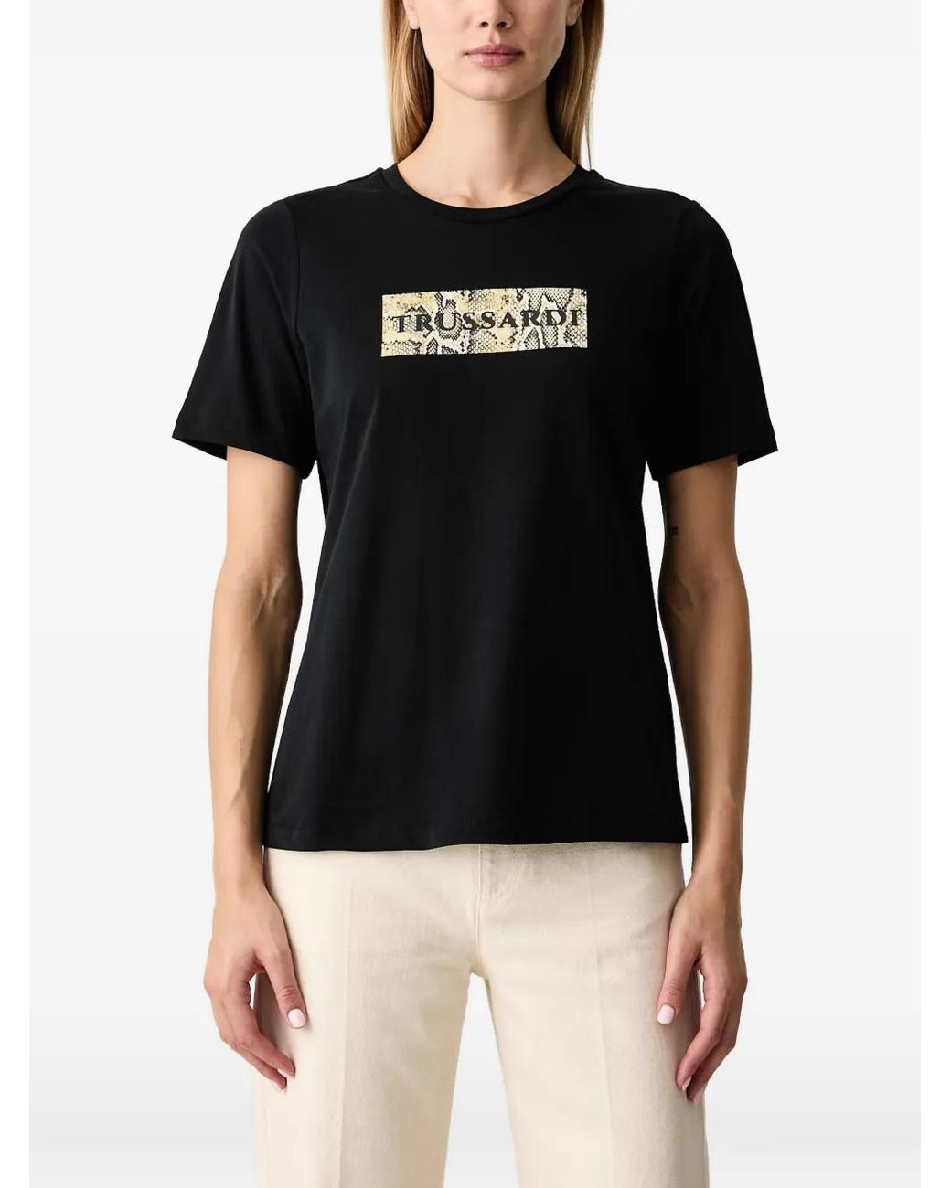 Trussardi Black Logo-Print T-Shirt