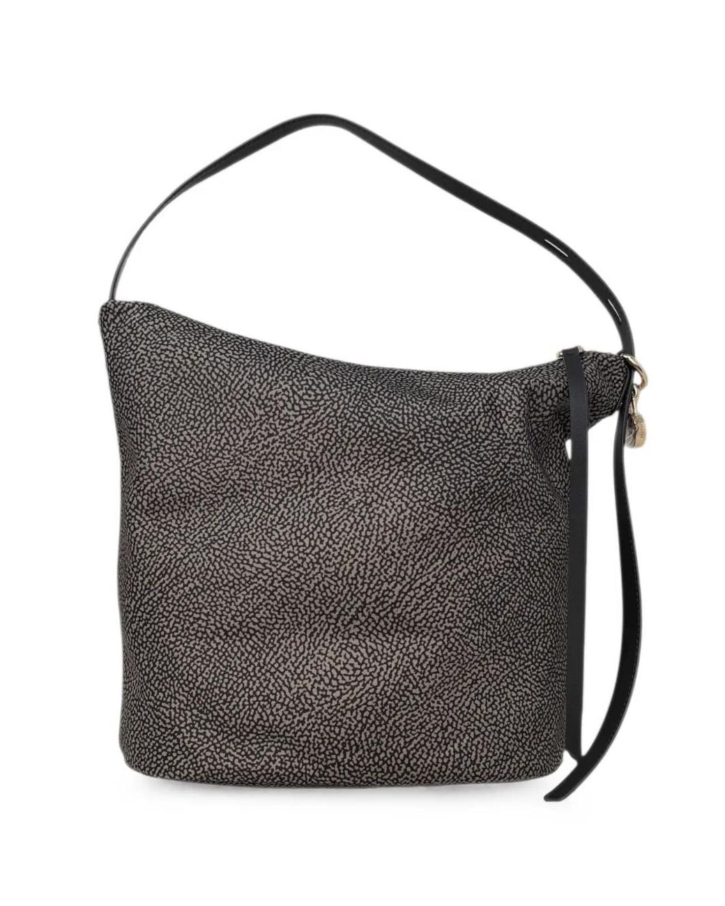 Borbonese Black Medium Prive O.P. Print Bag