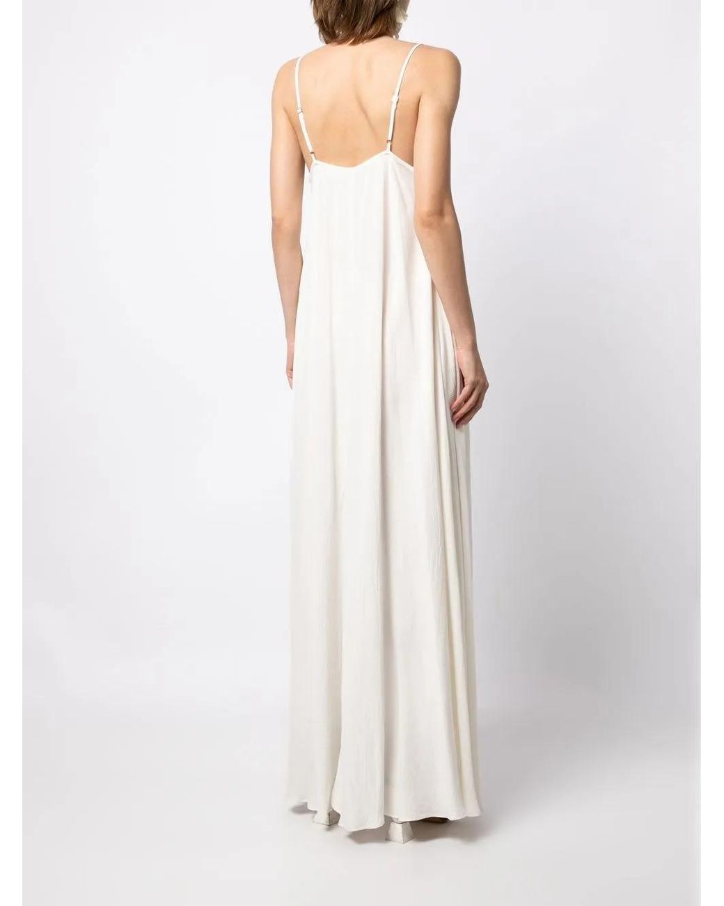 Voz White Thin-Strap Parachute Slip Dress
