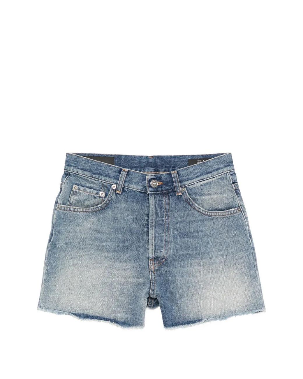 Dondup Blue Frayed Denim Shorts