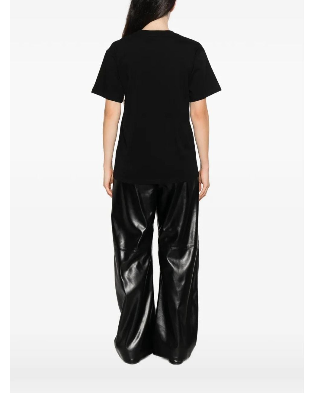 Isabelle Blanche Black Crystal-Embellished T-Shirt