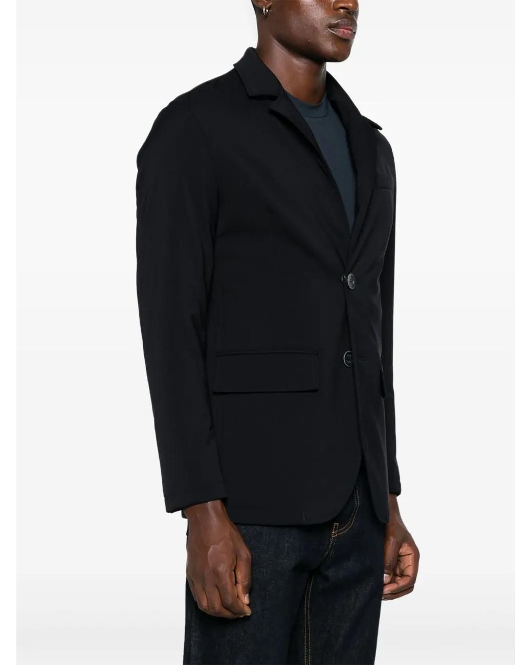 Herno Black Single-Breasted Blazer for men