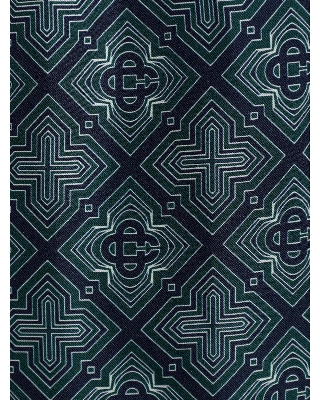 Casablanca Blue Circuit Monogram Silk Shorts for men