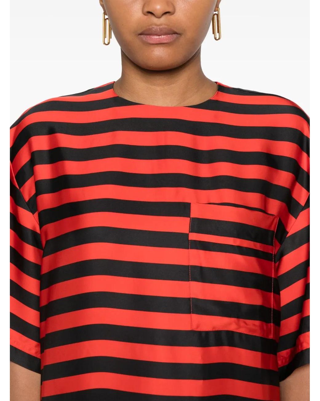 Robe Courte À Rayures Plan C en coloris Red