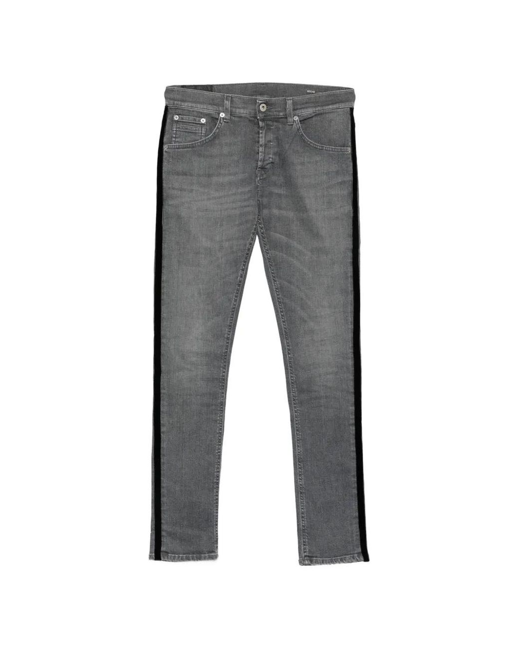 Dondup Gray Velvet-Stripe Jeans for men
