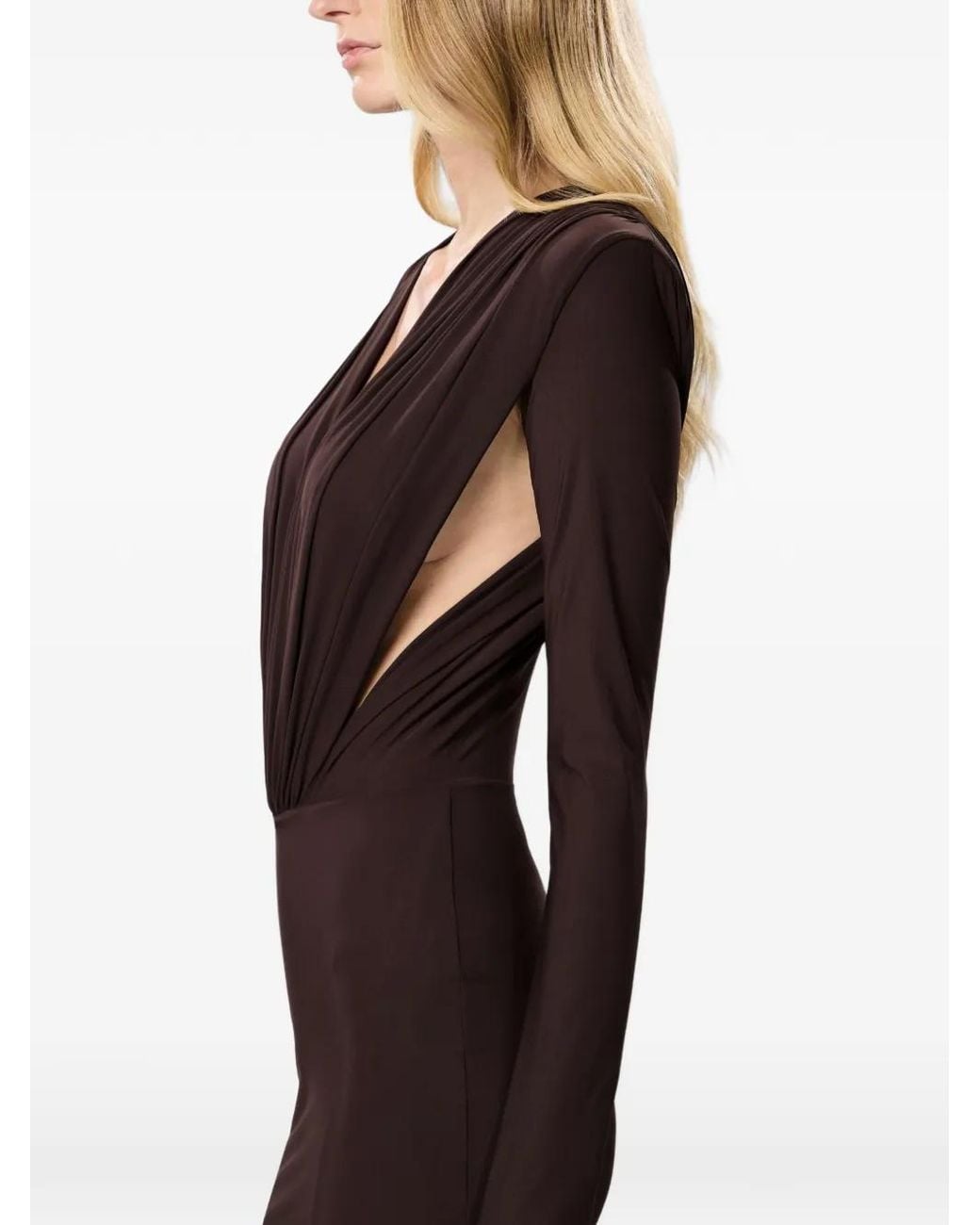 Amazuìn Brown Rasha Cut-Out Maxi Dress