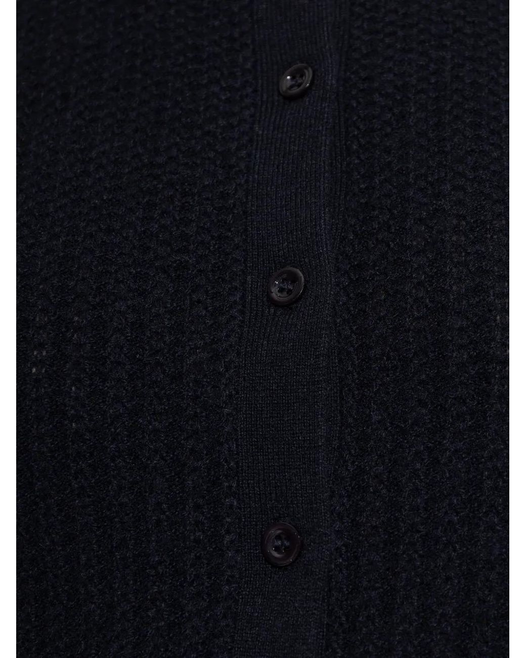 FRAME Blue Puff-Sleeve Button Cardigan