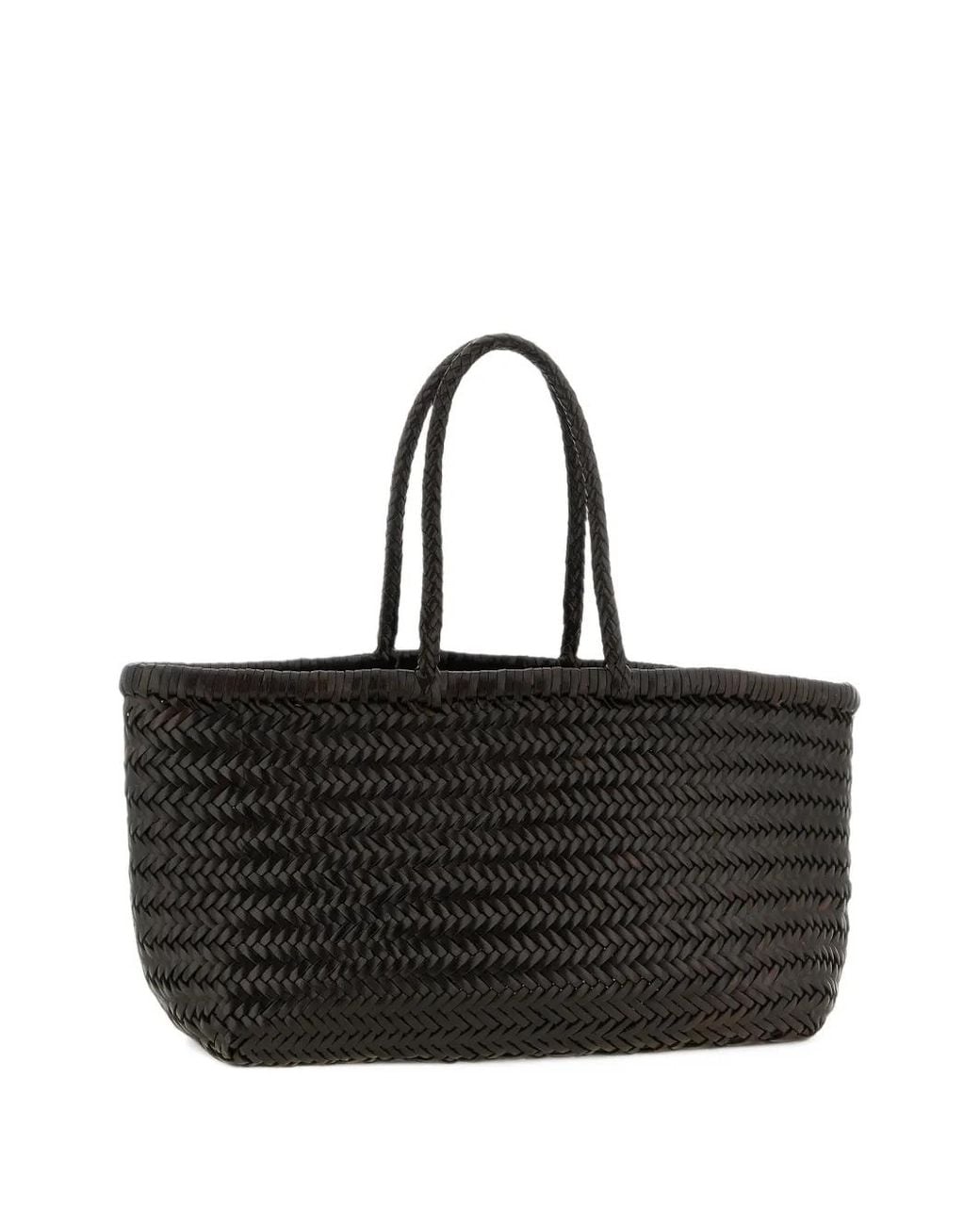 Dragon Diffusion Black Woven Leather Tote Bag