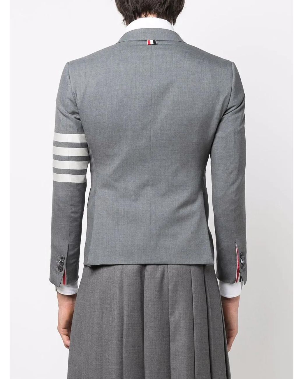 Thom Browne Gray Plain Weave 4-Bar High Armhole Sportcoat for men