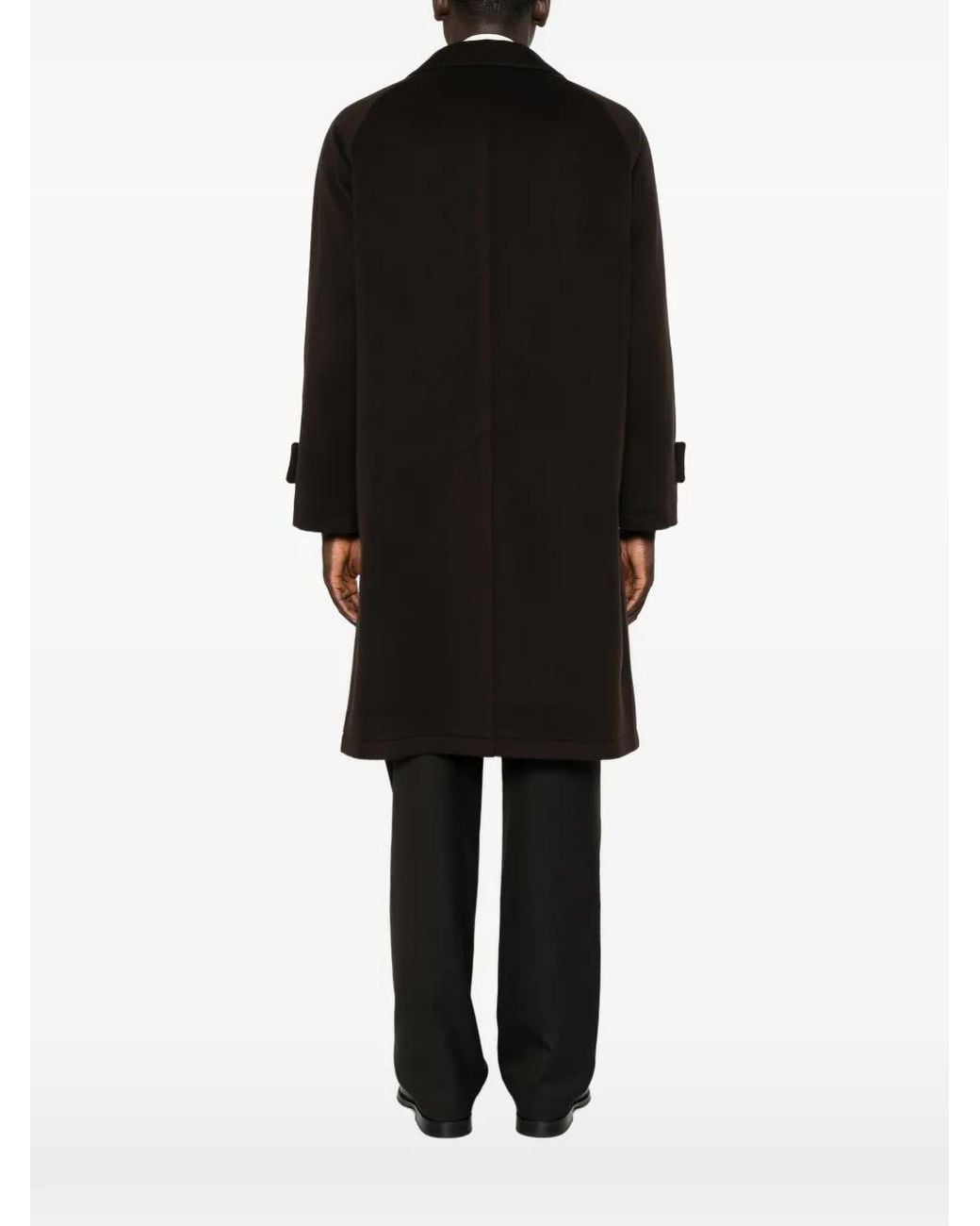 Tagliatore Black Button-Fastening Coat for men
