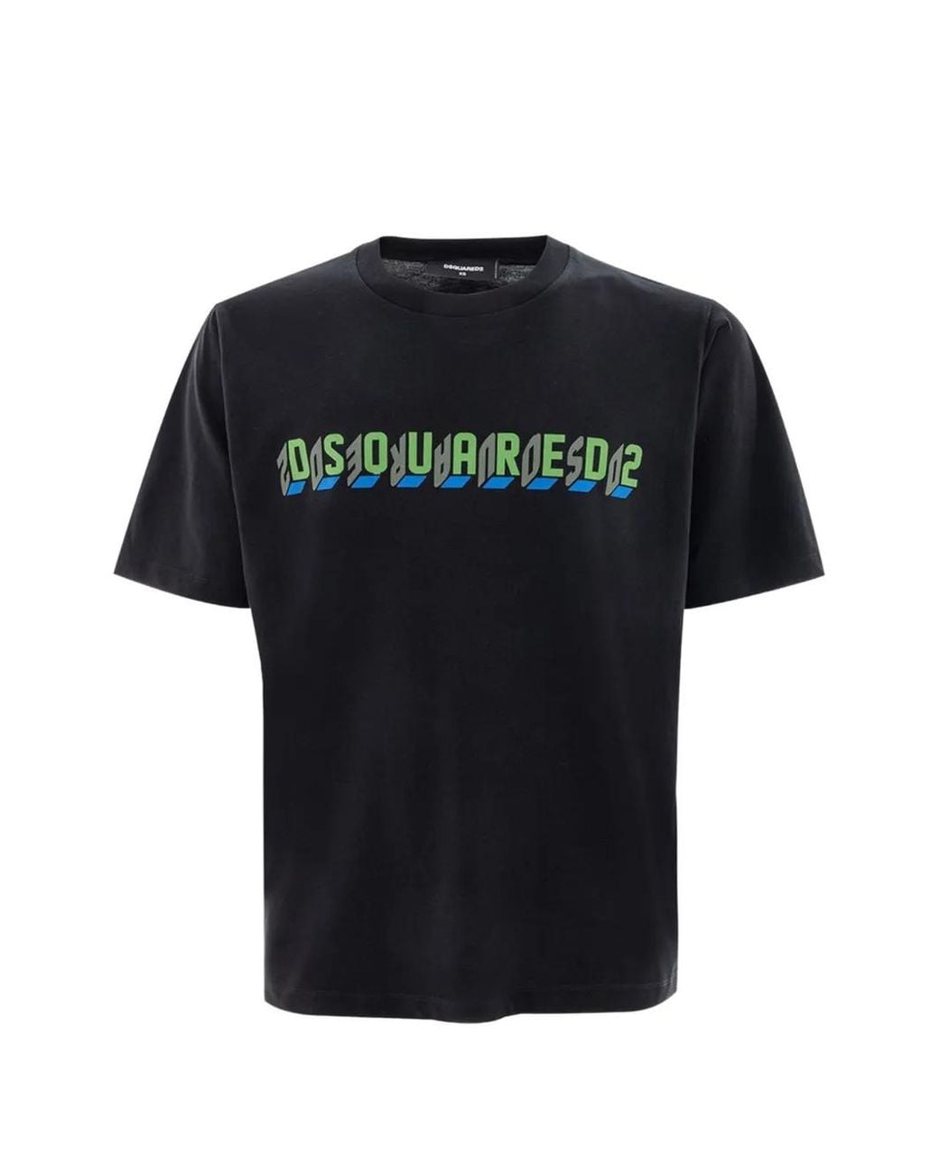 DSquared² Black Logo-Print Cotton T-Shirt for men